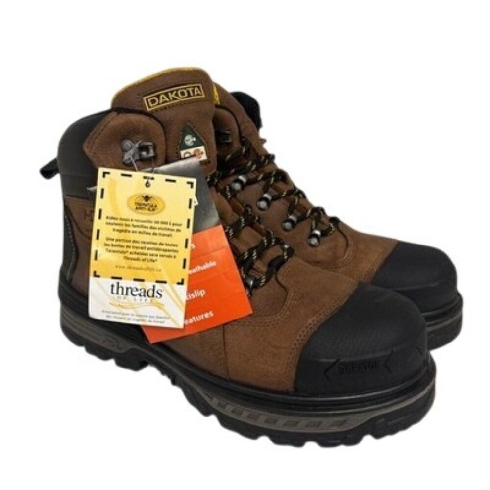 Dakota Men's 6" 6516 CTCP Hyper-Dri 3 Waterproof Safety Work Boots Brown 11M